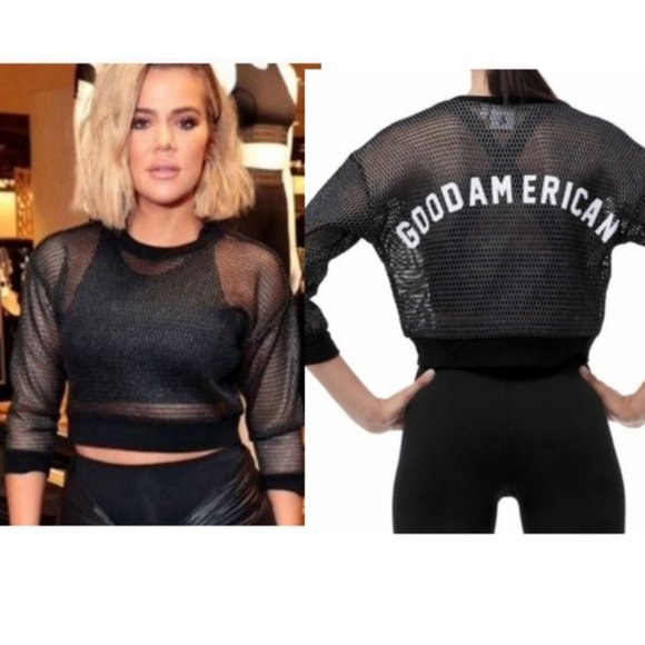 Good American Tops - New Good American The Warrior Crop Cover-Up Top XS NWT